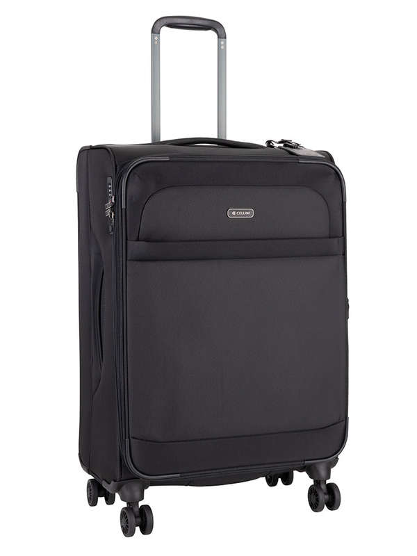 Cellini Microlite S Medium 4 Wheel Trolley Case Black