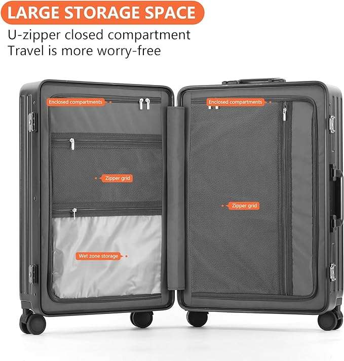 Evolution Aluminum Carry On Luggage Grey