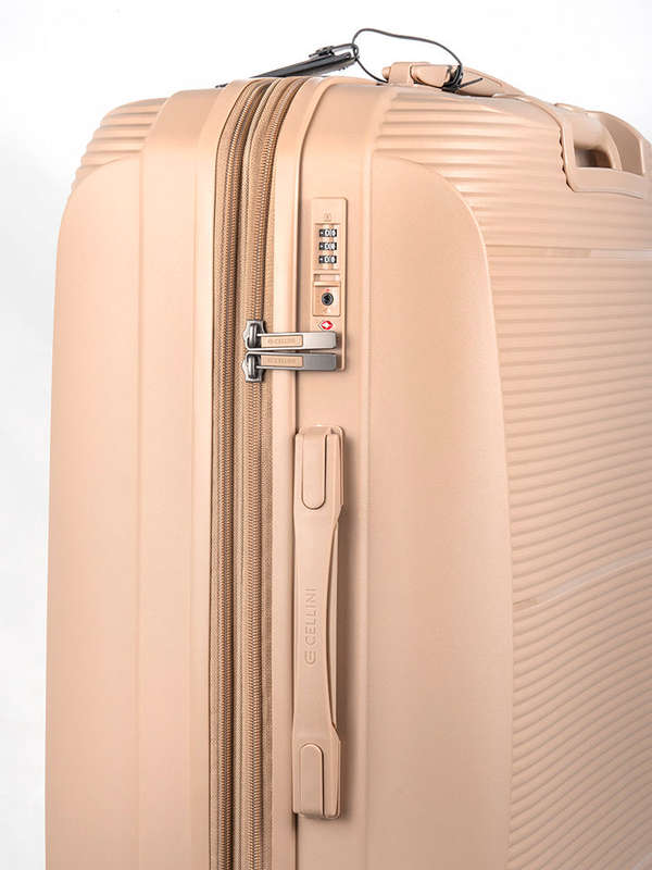 Cellini Qwest Medium 4 Wheel Trolley Case Rock Brown