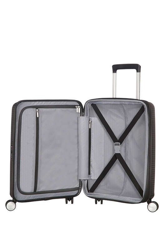 American Tourister Soundbox 4-wheel Cabin Baggage Spinner Expandable suitcase 55cm Black