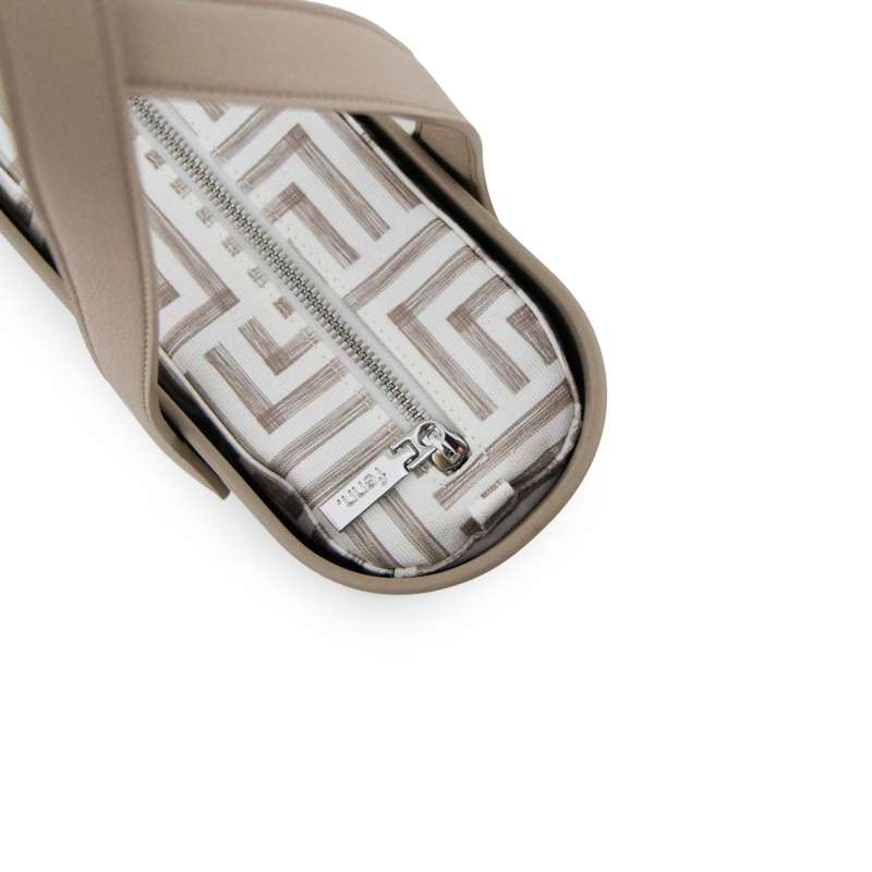 Fenn Petite  Stone  Pattern Inner  Silver Zip  Light Stone Flat Handle
