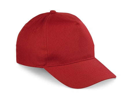 5 Panel Structured Peak Cap Red