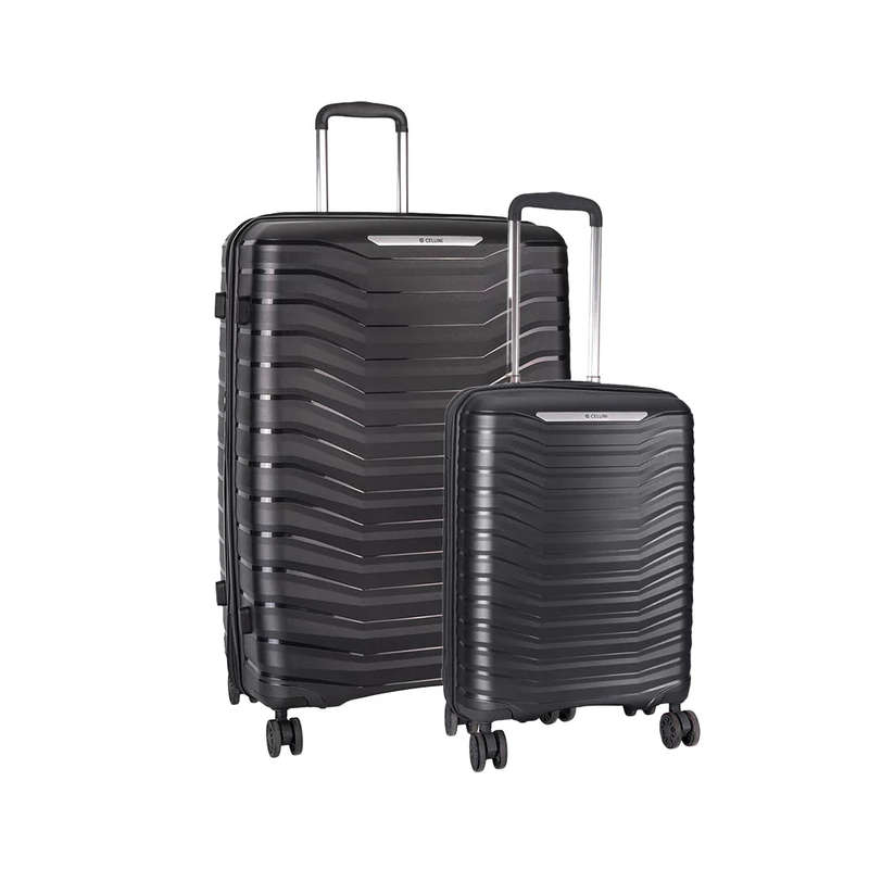 Cellini  Aerotech 2 Piece Large Travel Sets Metallic Black