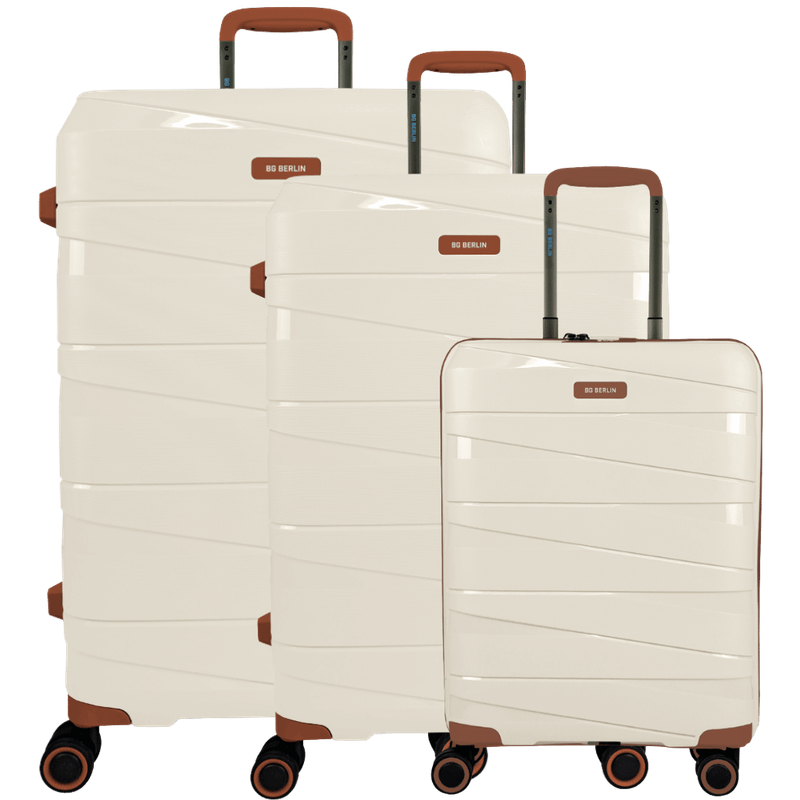 BG Berlin TED Collection Beige with Brown Trim 3 Piece