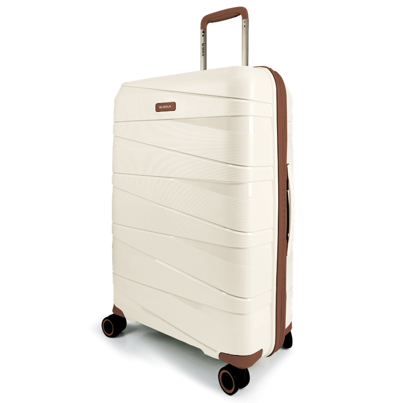BG Berlin TED Collection Large Beige with Brown Trim