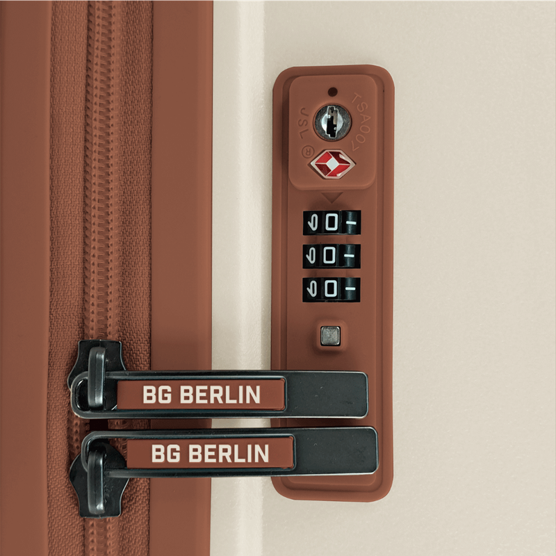 BG Berlin TED Collection Large Beige with Brown Trim