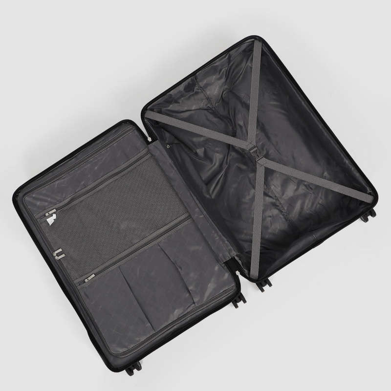 iTravel 3-Piece Malaga Trolley Luggage Set with TSA Locks Black