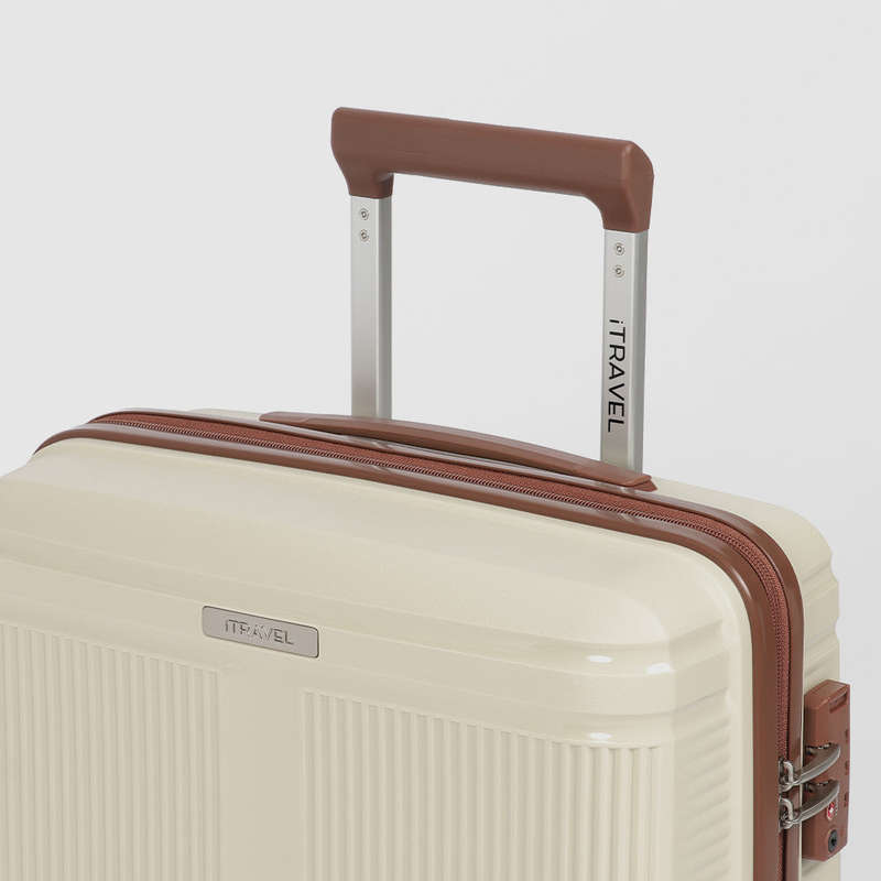 iTravel 3-Piece Malaga Trolley Luggage Set with TSA Locks Ivory