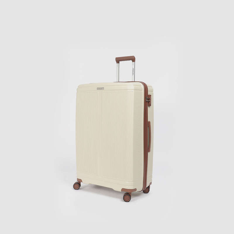 iTravel 3-Piece Malaga Trolley Luggage Set with TSA Locks Ivory