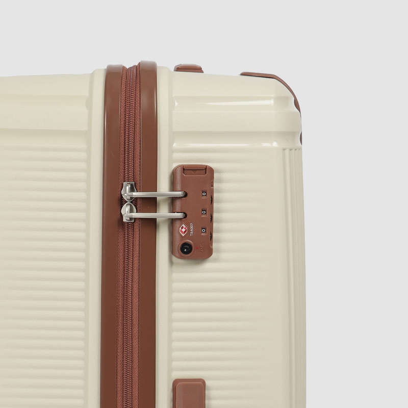 iTravel 3-Piece Malaga Trolley Luggage Set with TSA Locks Ivory
