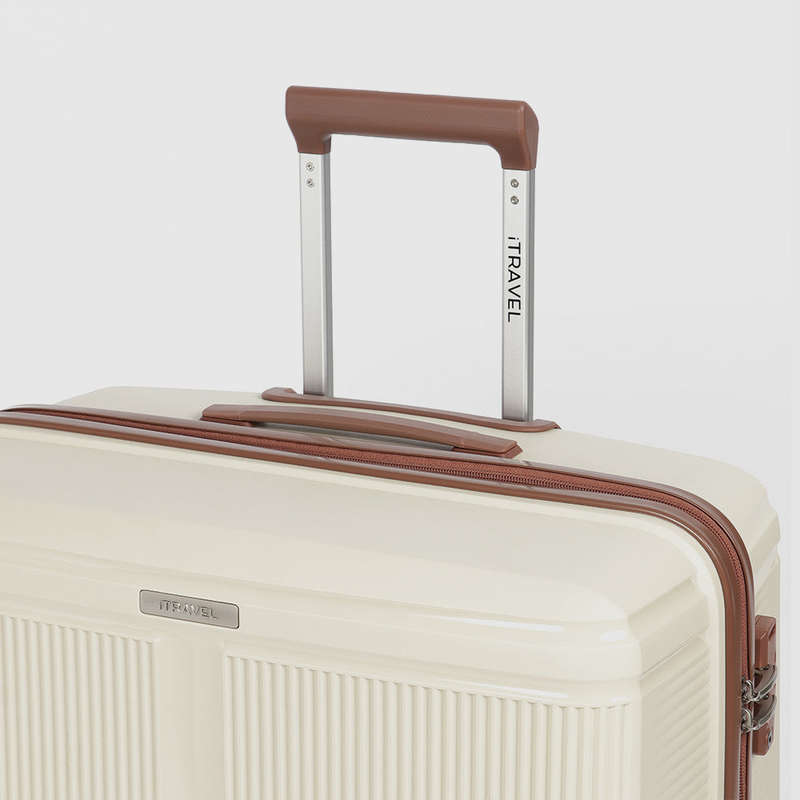 iTravel 3-Piece Malaga Trolley Luggage Set with TSA Locks Ivory