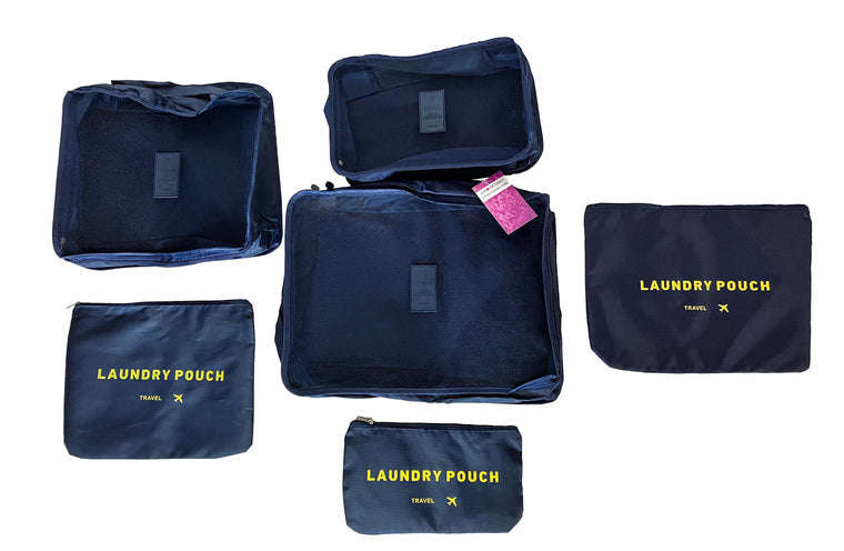 Gino de vinci Packing Cubes 6pcs set - Navy Blue