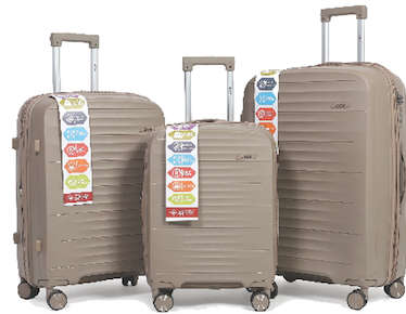 Travel Mate Polypropylene  Zipper 3 piece Luugage Sand