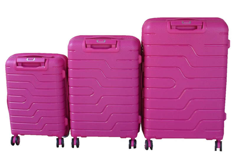 Unbreakable Travel Luggage 3 Piece Suitcases Spinner - Hot Pink