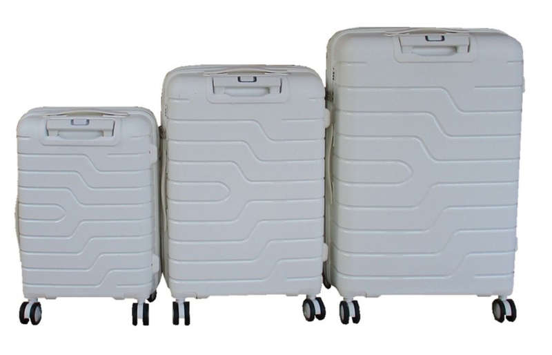 Unbreakable Travel Luggage 3 Piece Suitcases Spinner - White