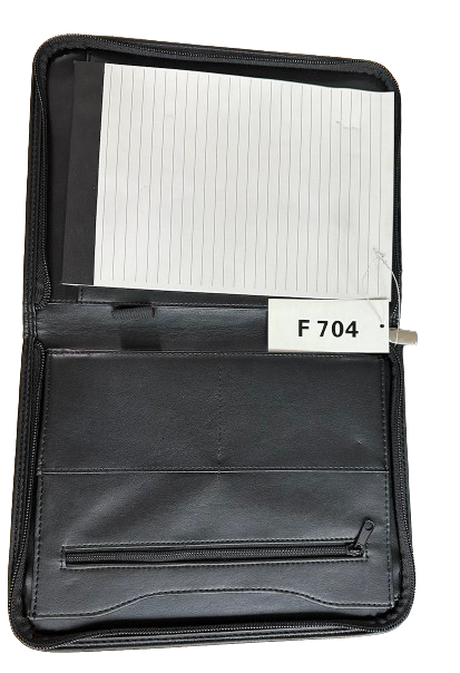 A5 Leatherette Zip Around Folder With Badge