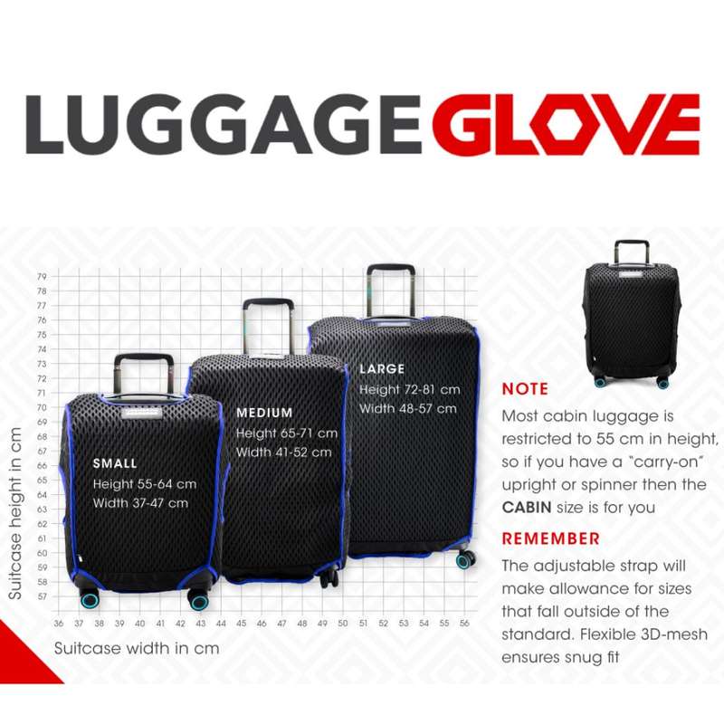 Luggage Glove Diamond Mesh Medium Blue