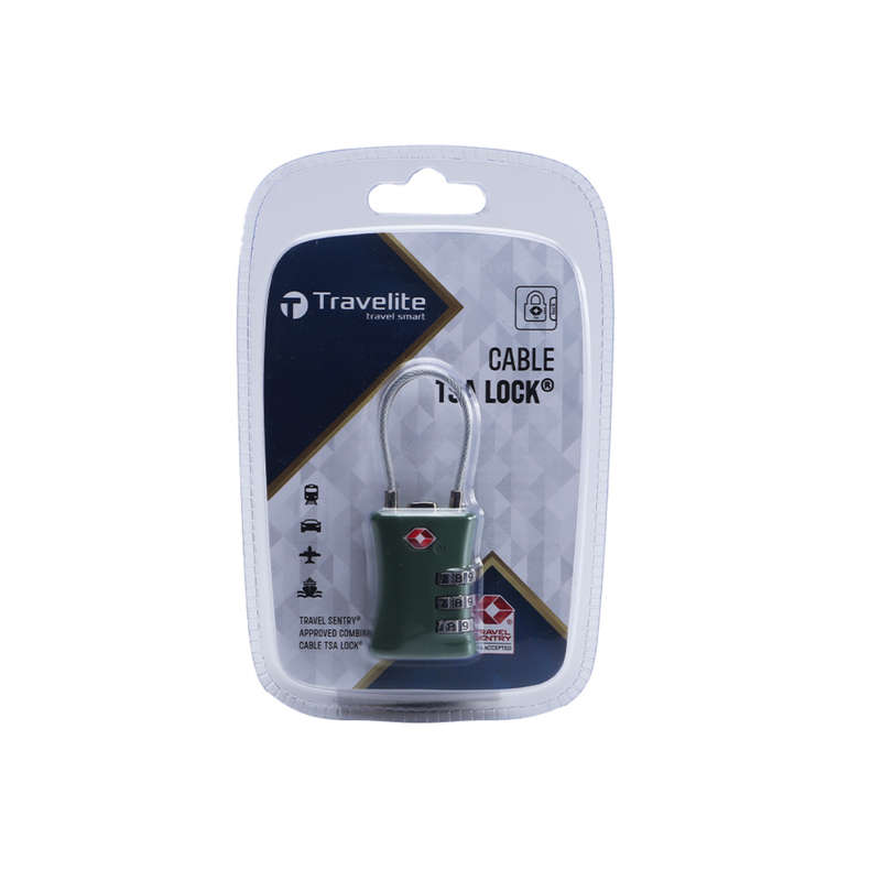 Travelite Cable 3 Dial Combination  TSA Lock Green