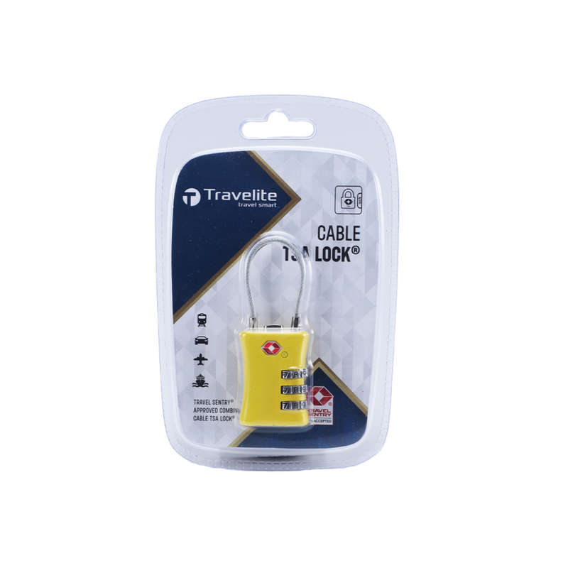 Travelite Cable 3 Dial Combination  TSA Lock Yellow