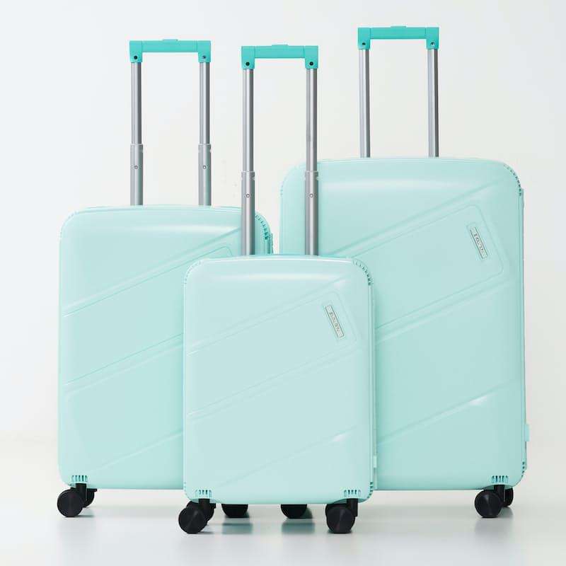 Evolution Premium 3-Piece Spinner Luggage Set with TSA Combination Lock Black with Mint