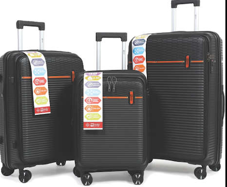Travel Mate Polyprop Zipper 3 piece Luugage Black