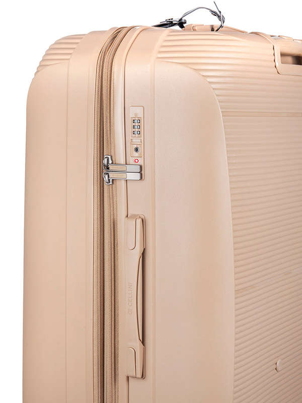 Cellini Qwest Large 4 Wheel Trolley Case Rock Brown