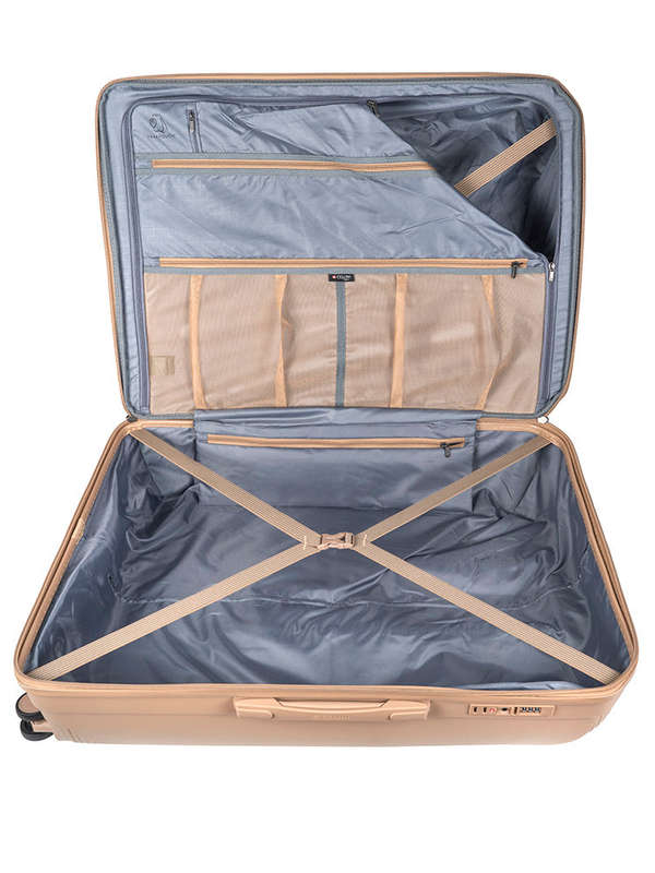 Cellini Qwest Large 4 Wheel Trolley Case Rock Brown