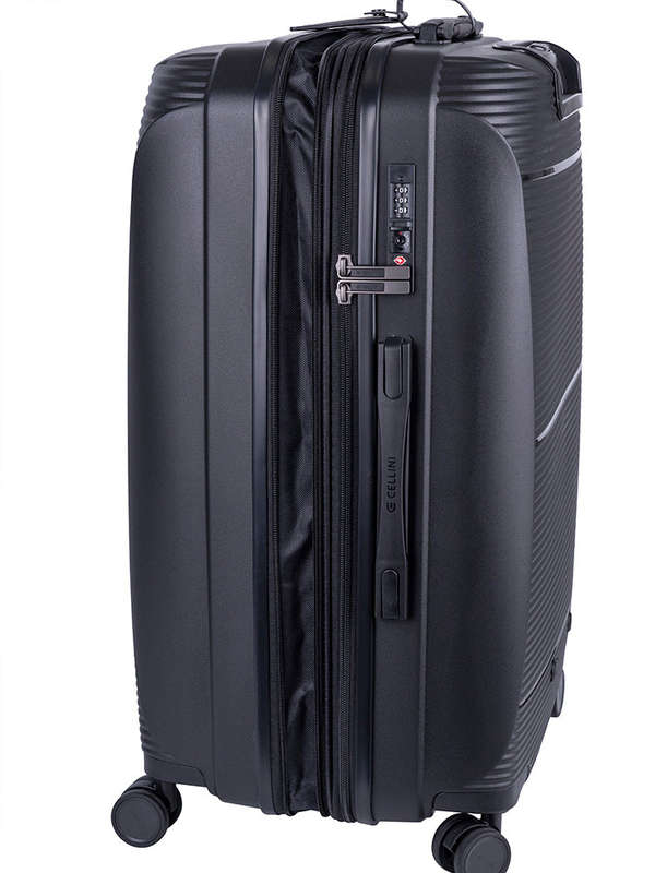 Cellini Qwest Medium 4 Wheel Trolley Case Black