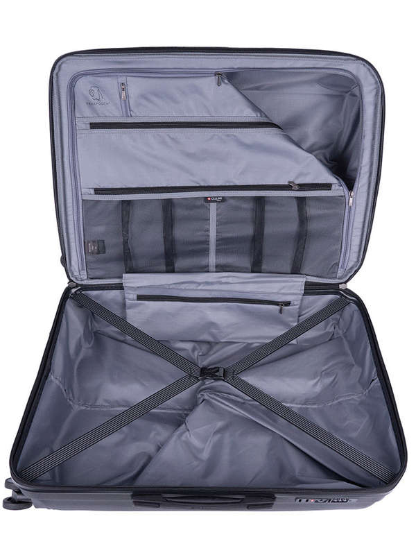 Cellini Qwest Medium 4 Wheel Trolley Case Black