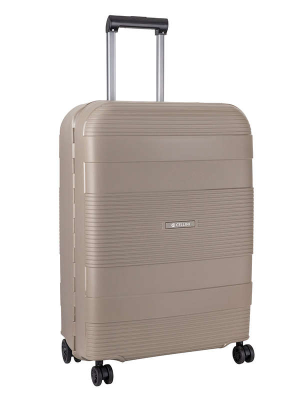 Cellini Safetech Medium 65cm 4 Wheel Trolley Case Rock Brown