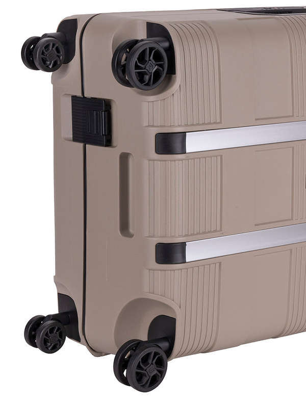 Cellini Safetech Medium 65cm 4 Wheel Trolley Case Rock Brown