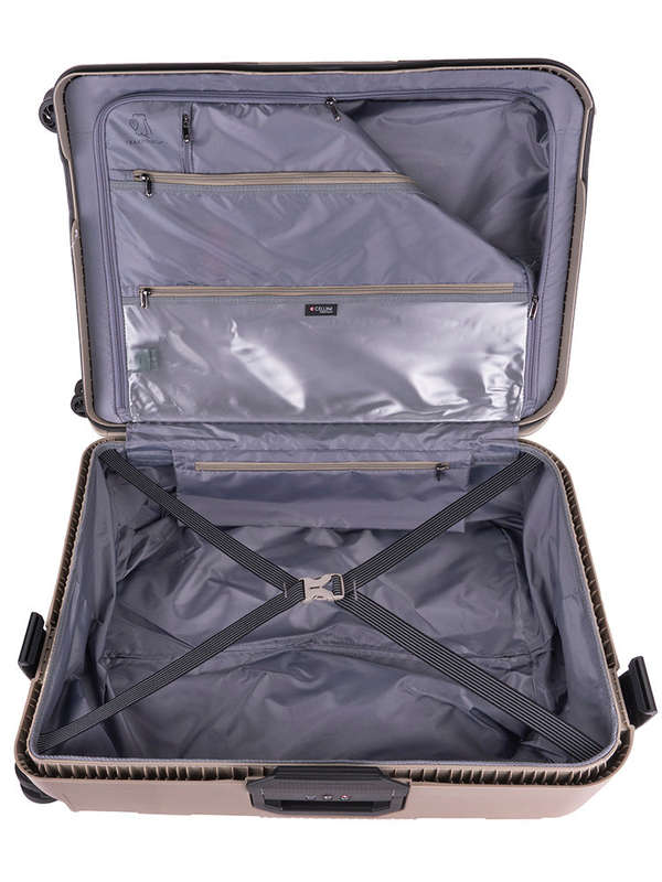 Cellini Safetech Medium 65cm 4 Wheel Trolley Case Rock Brown
