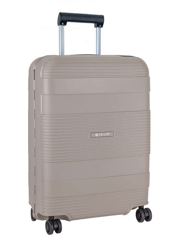 Cellini Safetech 4 Wheel 55cm Carry On Trolley Rock Brown