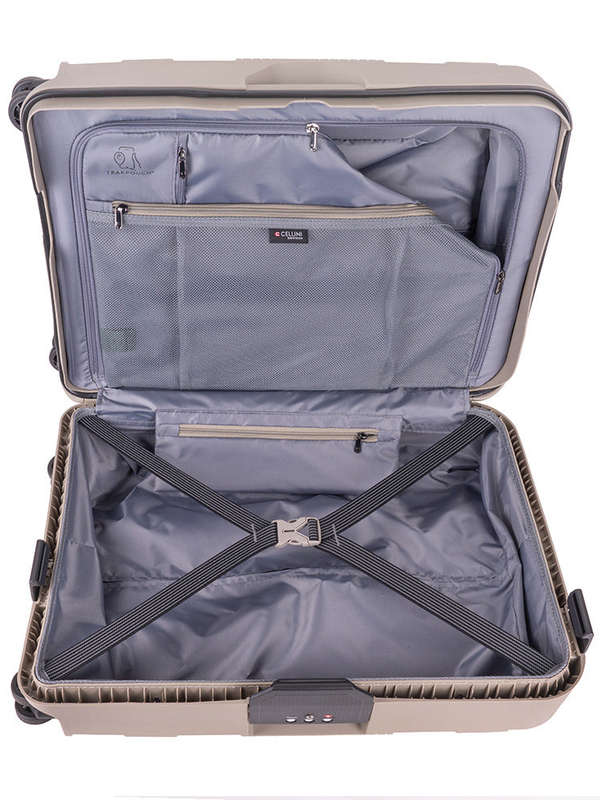Cellini Safetech 4 Wheel 55cm Carry On Trolley Rock Brown