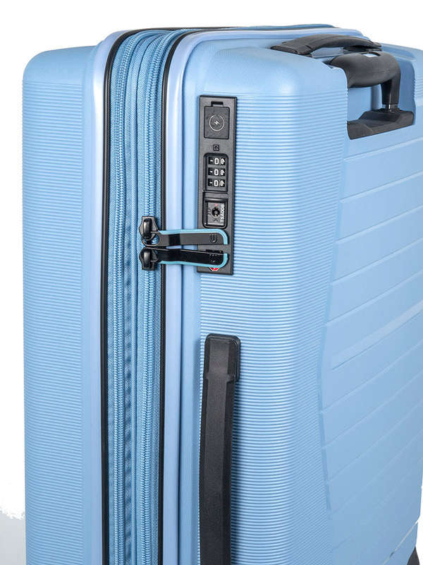 Cellini Starlite Medium 65cm 4 Wheel Trolley Case Chambray Blue