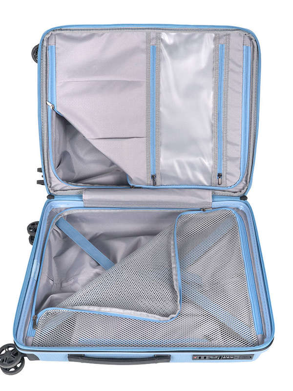 Cellini Starlite Medium 65cm 4 Wheel Trolley Case Chambray Blue