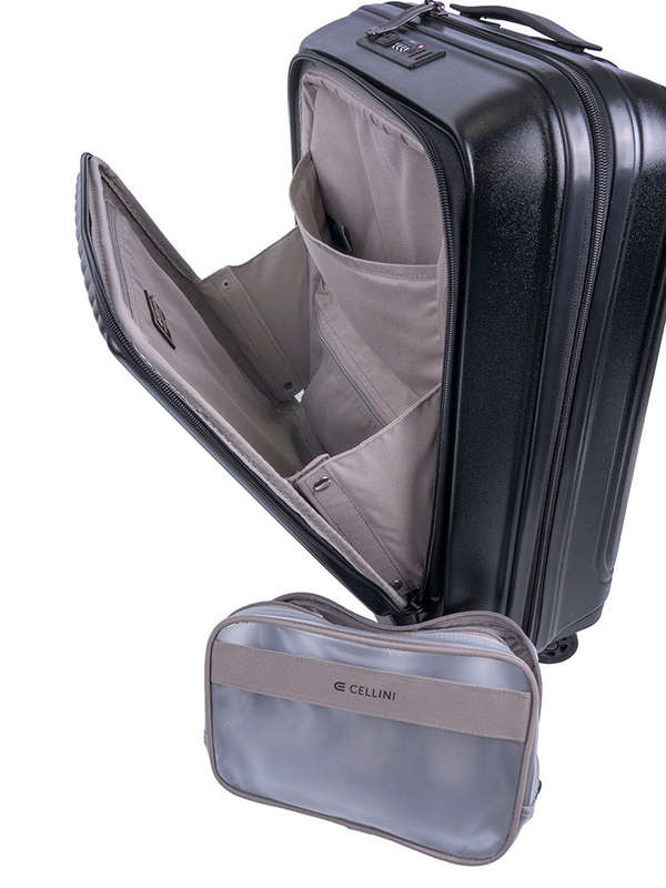 Cellini Tri Pak 4 Wheel Carry On Trolley Black