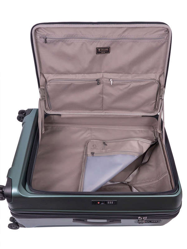 Cellini Tri Pak Large 4 Wheel Trolley Case Green
