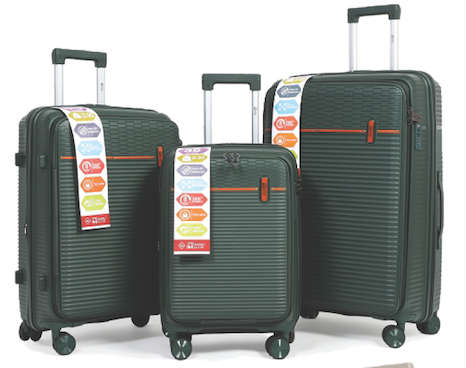 Travel Mate Polyprop Zipper 3 piece Luugage Green