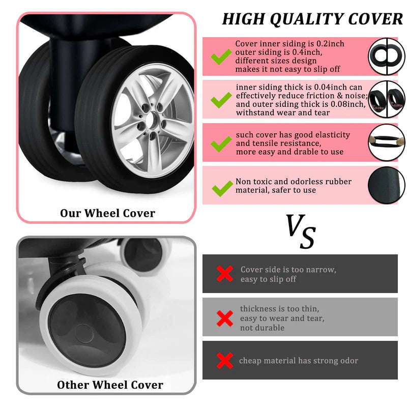 Luggage Wheel Gloves Protector Full Black