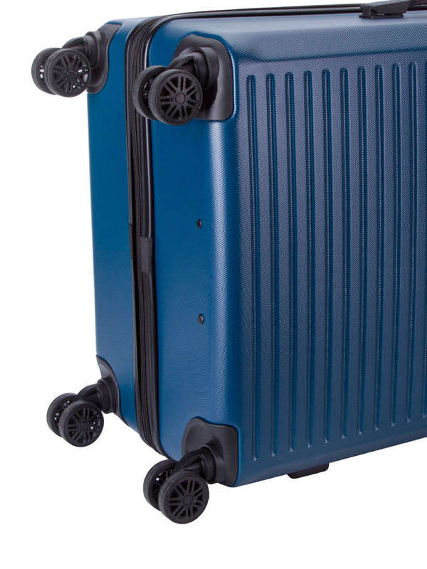 Voyager Mahe Large 4 Wheel Trolley Case Navy