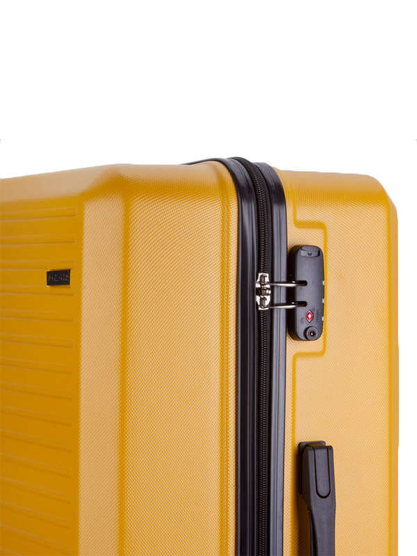 Voyager Mahe Large 4 Wheel Trolley Case Dark Yellow