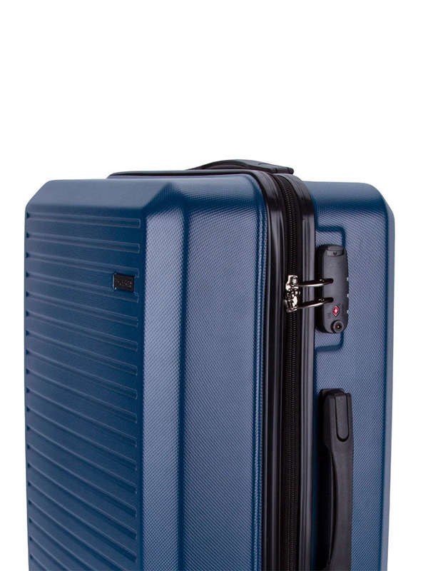 Voyager Mahe Medium 4 Wheel Trolley Case Navy