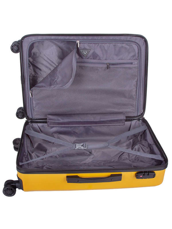 Voyager Mahe Medium 4 Wheel Trolley Case Dark Yellow
