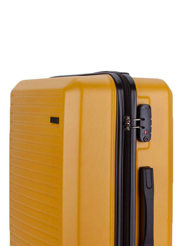 Voyager Mahe Medium 4 Wheel Trolley Case Dark Yellow