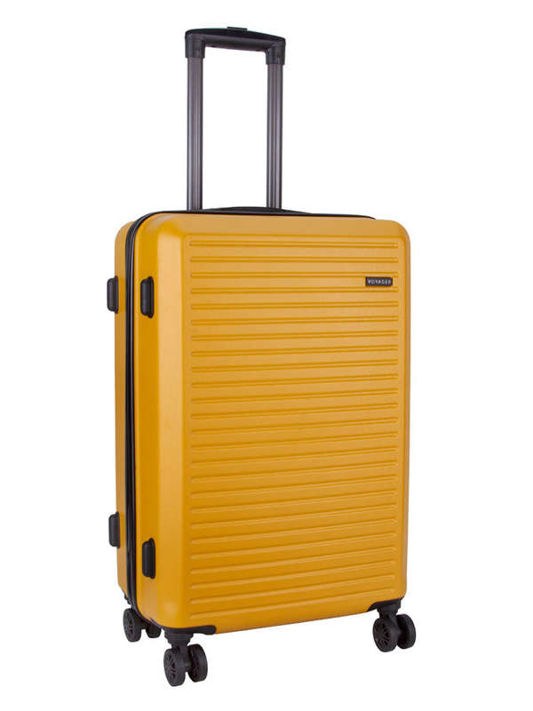 Voyager Mahe Medium 4 Wheel Trolley Case Dark Yellow