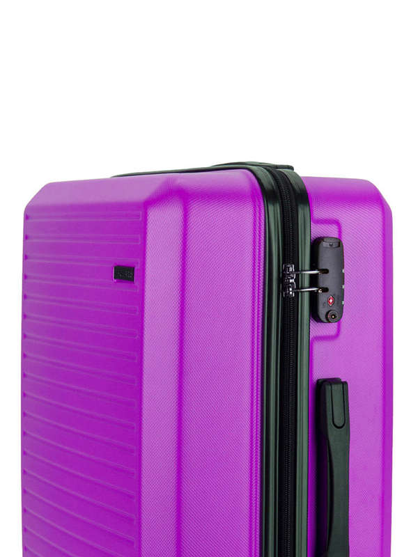 Voyager Mahe Large 4 Wheel Trolley Case Purple