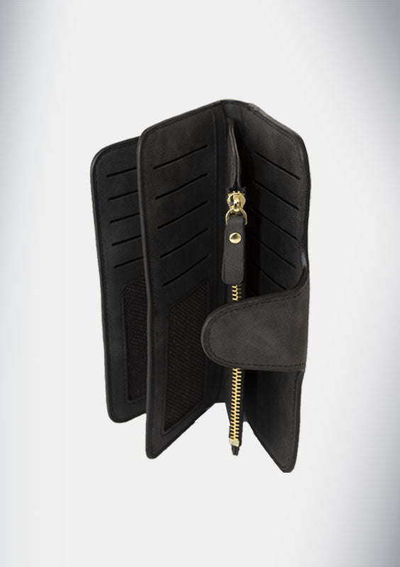 Jo Borkett Nu Buck Bi Fold 16 Card Purse Black