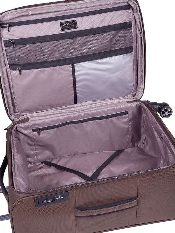 Cellini Smartcase Medium 4 Wheel Trolley Case Walnut