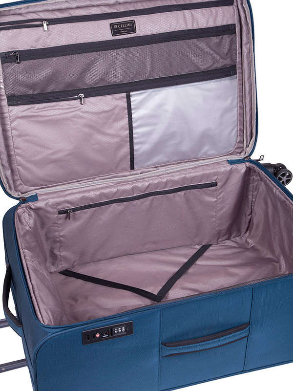 Cellini Smartcase Medium 4 Wheel Trolley Case Midnight Blue